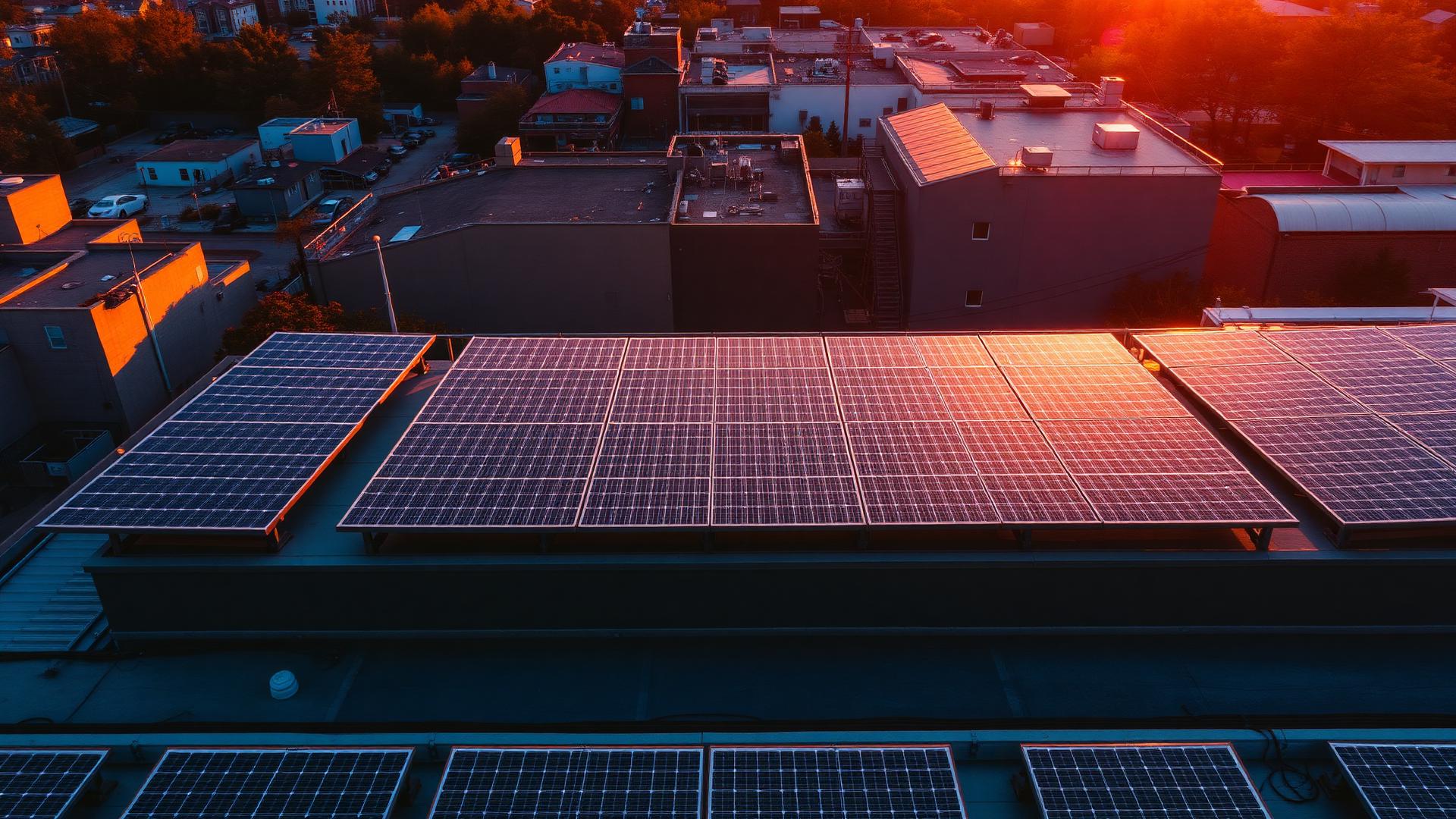 Painéis solares instalados em telhado